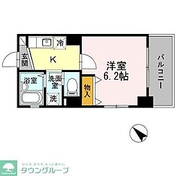クレールＯＳＹ 4階1Kの間取り