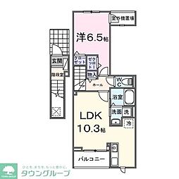 西東京市向台町5丁目アパート 1LDKの間取図画像