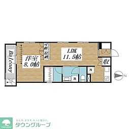 パークサイド西落合 1階1LDKの間取り