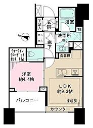 ザ・パークハウスアーバンス中野中央 1LDKの間取図画像