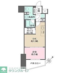 ザ・パークワンズ　渋谷本町 5階1DKの間取り