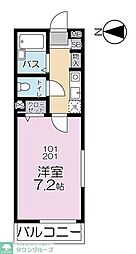 2149ラピス・ガーデン 1Kの間取図画像