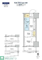プラウドフラット四谷三丁目 1DKの間取図画像