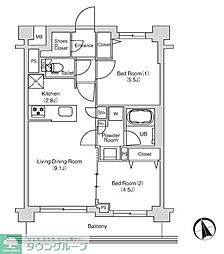 エミリブ鷺ノ宮 2LDKの間取図画像