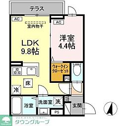 セレスティア若宮 1LDKの間取図画像