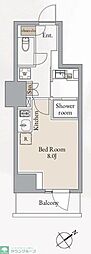 クロスレジデンス高田馬場 1Kの間取図画像