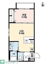 練馬区中村南1丁目アパート 1LDKの間取図画像
