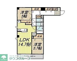 ルーチェ武蔵野 2LDKの間取図画像