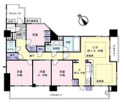 津田沼ローレルコート前原駅前 4LDKの間取図画像
