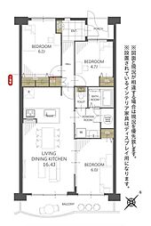 稲毛パークハウスA棟 3LDKの間取図画像