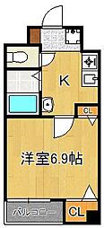 藤本ビルNo.25 1Kの間取図画像