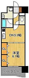 ニューシティアパートメンツ南小倉2 1DKの間取図画像