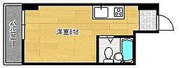 片野3番館 ワンルームの間取図画像