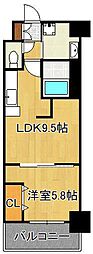 シズカビルディング白銀 1LDKの間取図画像
