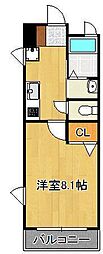 A&Eグランツ 1Kの間取図画像