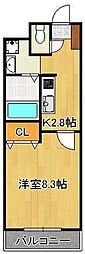 フォレストコート2 1Kの間取図画像