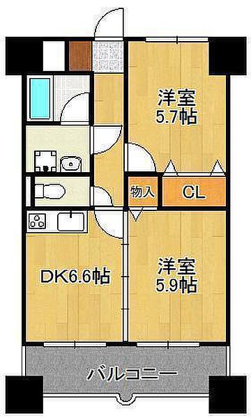 ニューシティアパートメンツ南小倉II ｜福岡県北九州市小倉北区東篠崎3丁目(賃貸マンション2DK・10階・42.94㎡)の写真 その2