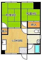 マンショーン勝之 2LDKの間取図画像