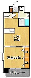 エヴァーグリーンN 1LDKの間取図画像