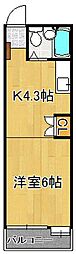 フォーラム21熊本 1Kの間取図画像