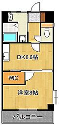 ウイングス片野2 1DKの間取図画像