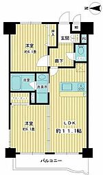 ニューシティアパートメンツ南小倉2 2LDKの間取図画像