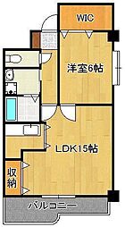エスポワール 1LDKの間取図画像