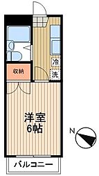 プライムホームズ132 2階1Kの間取り