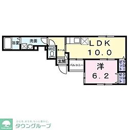 Ｓ・Ｔ・Ｒ 1階1LDKの間取り