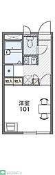 レオパレスエクレール 2階1Kの間取り