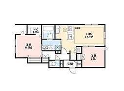 JR総武線 稲毛駅 徒歩11分の賃貸マンション 1階3LDKの間取り