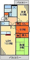 JR外房線 鎌取駅 徒歩11分の賃貸マンション 1階2SLDKの間取り