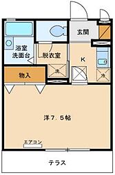 コンフォート北葛西 1階1Kの間取り