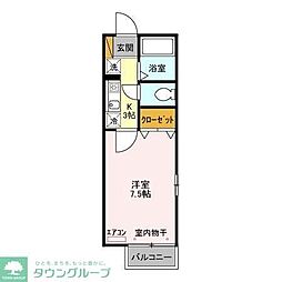 サンモール 1階1Kの間取り