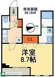 東京メトロ東西線 妙典駅 徒歩6分の賃貸マンション 3階1Kの間取り