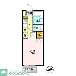 グランデュール八千代台 ワンルームの間取図画像