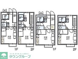 レオパレスベンデュール 1階1Kの間取り