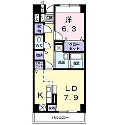 ハミングホーム芝山 3階1LDKの間取り