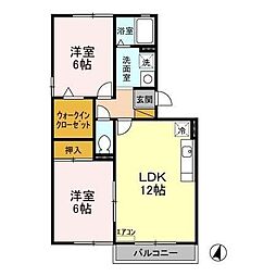 シルヴァンヒルズ 3階2LDKの間取り