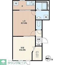ウェルスビスタ津田沼 1LDKの間取図画像