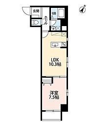 miliabitaNo35 1LDKの間取図画像