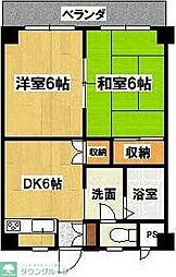 エミュールマンション 2DKの間取図画像