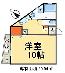コルテージア 1Kの間取図画像