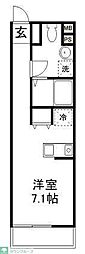 プリズム東習志野B棟 ワンルームの間取図画像
