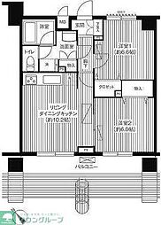関寅ビル第5 2LDKの間取図画像