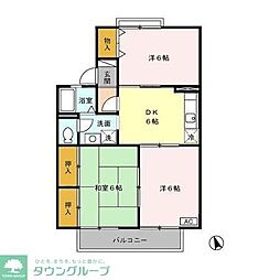 パークハイムA 3DKの間取図画像