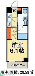 船橋市西船6丁目マンション 1Kの間取図画像