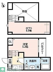 カルモ ワンルームの間取図画像