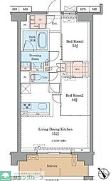 江戸川区松江2丁目マンション 2LDKの間取図画像