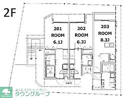 千葉市花見川区花園町アパート 1Kの間取図画像